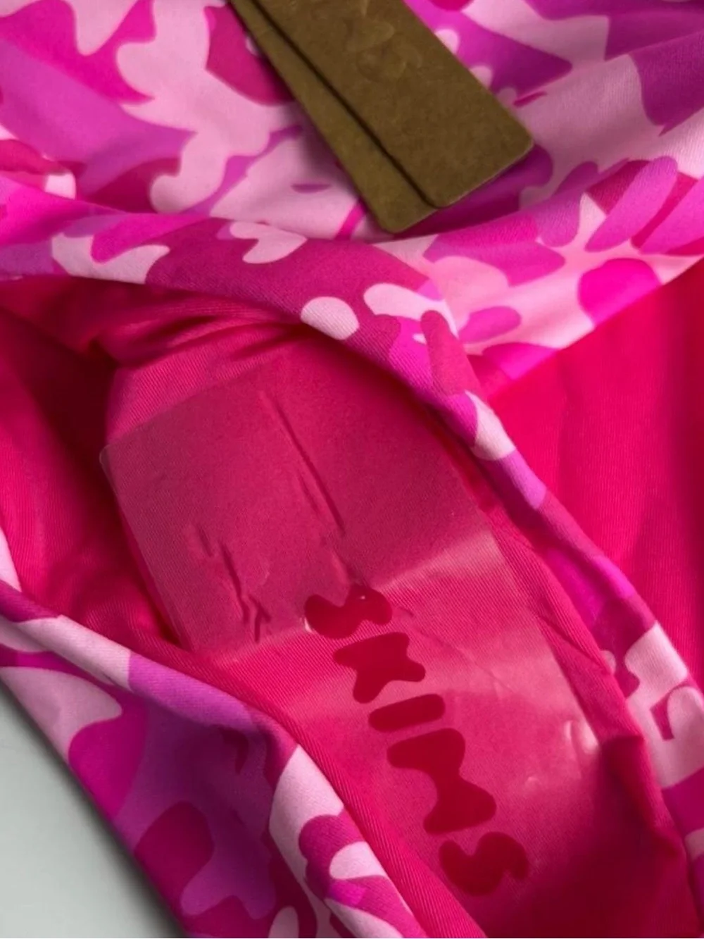 Skims Pink Camo High-Waist Bikini Bottoms